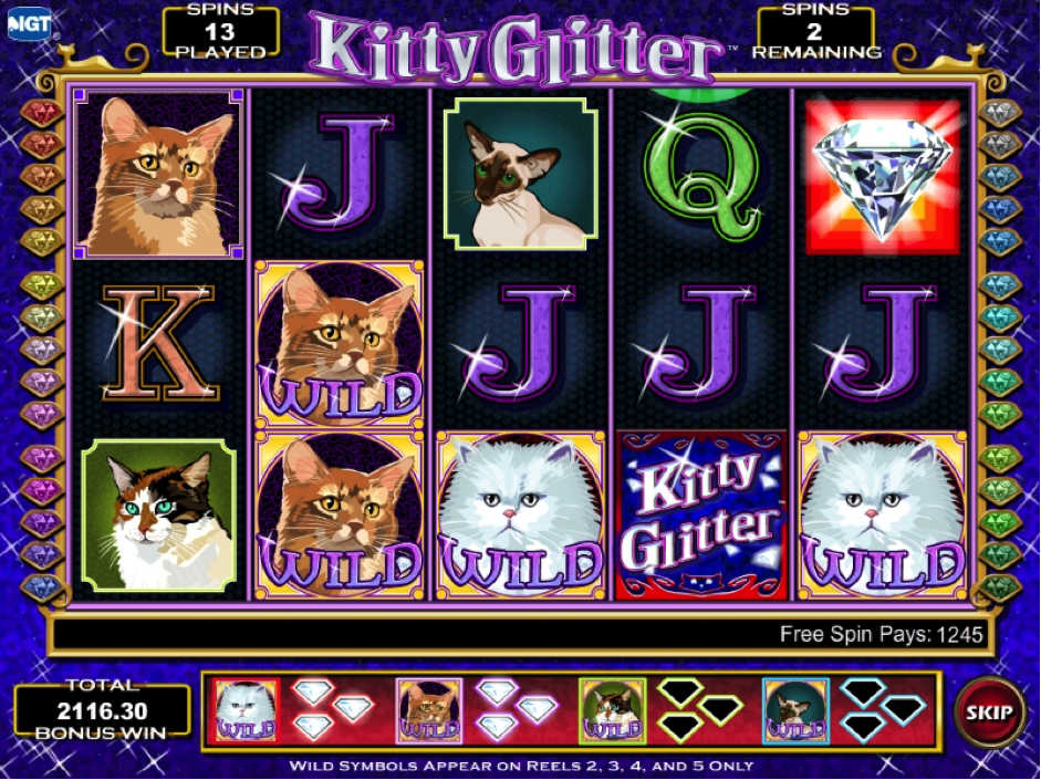 Play kitty glitter slot machine online